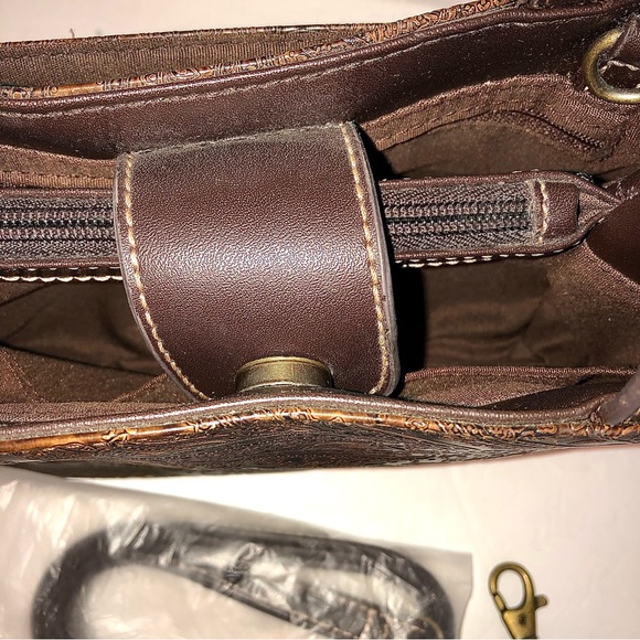 Madison Studio Brown Paisley Embossed Vegan Faux Leather Mini Bag - Picture 5 of 8